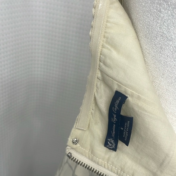 American Eagle Outfitters Cream /Silver Strapless A-line Dress - Picture 7 of 9